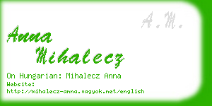 anna mihalecz business card